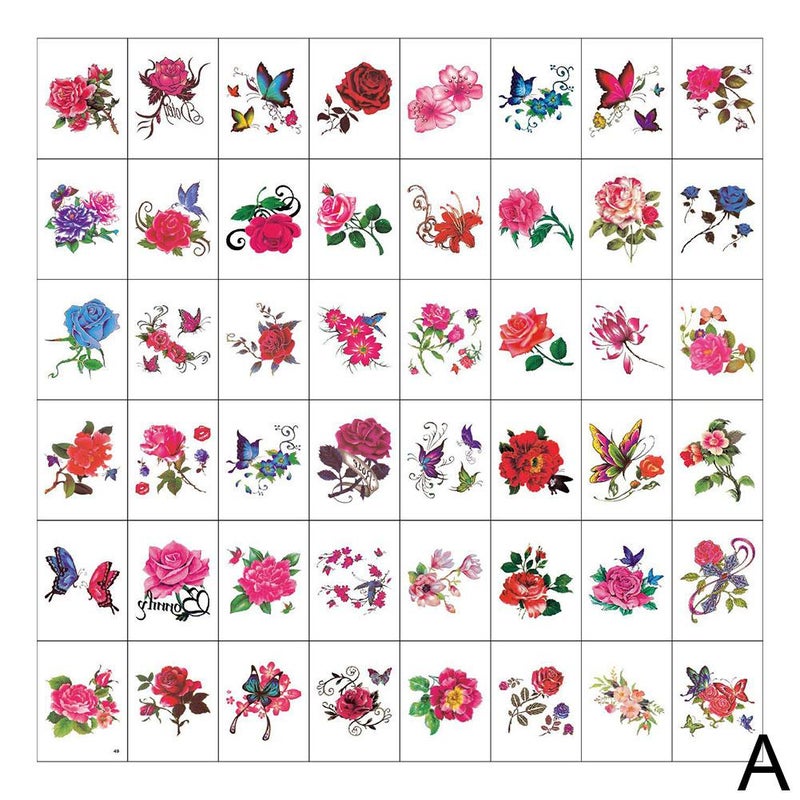 Waterproof temporary tattoo stickers, sexy realistic flower, butterfly, ankle, collarbone, rose temporary tattoo stickers for men and women.